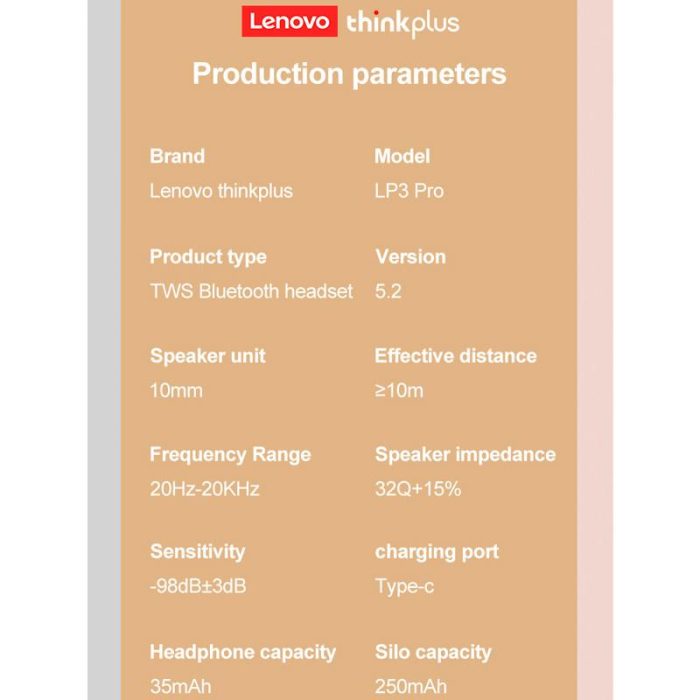 هندزفری بلوتوثی لنوو مدل Lenovo Think Plus LP3 PRO - Image 15
