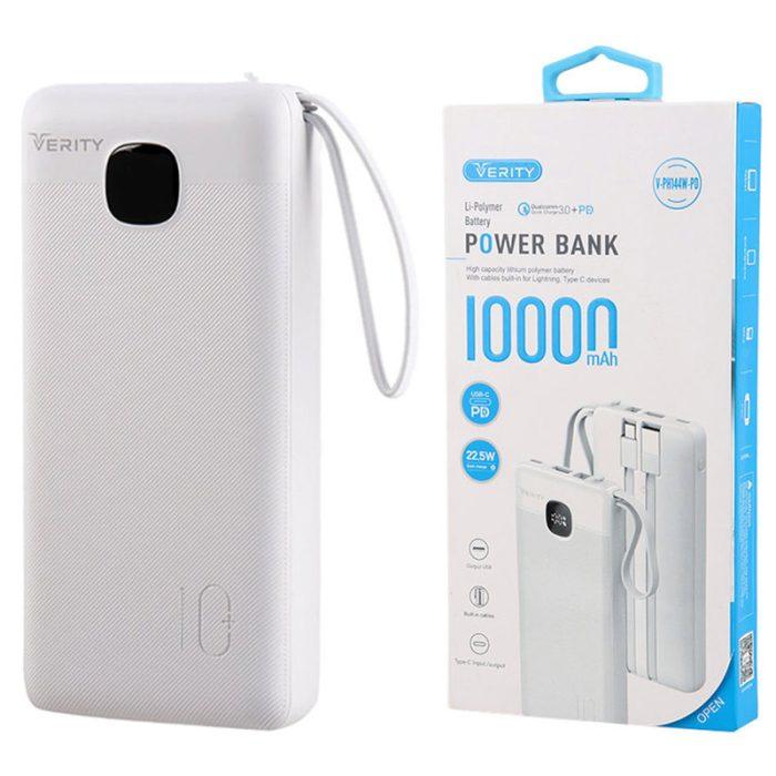 پاوربانک وریتی مدل V-PH144W فست شارژ سفید/مشکی ظرفیت 10000 - Image 3
