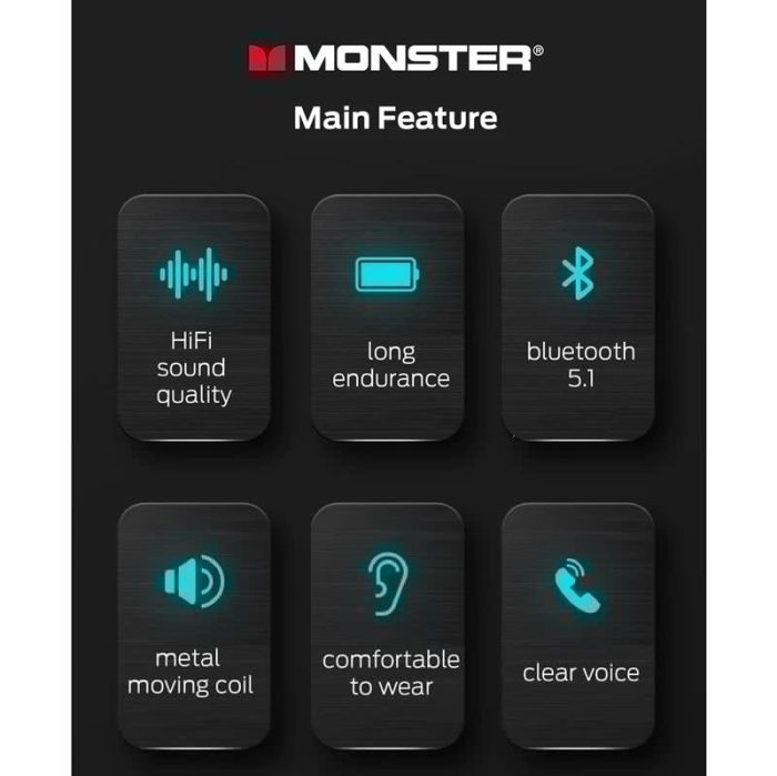 هندزفری بلوتوثی مانستر مدل MONSTER-XKT02 - Image 17