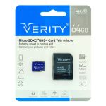 رم میکرو 64G گیگ وریتی مدل VERITY U3 80MB/s 533X خشاب دار